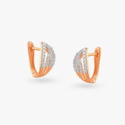 Radiant Leaf Diamond Hoop Earrings