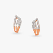 Radiant Leaf Diamond Hoop Earrings