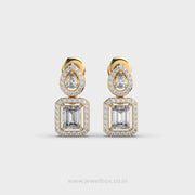 Shimmering Emerald Star Diamond Danglers