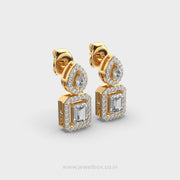 Shimmering Emerald Star Diamond Danglers