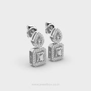 Shimmering Emerald Star Diamond Danglers