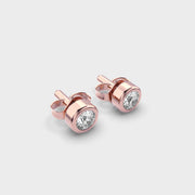 Shimmering Solitaire Diamond Stud Earrings