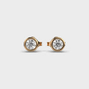 Shimmering Solitaire Diamond Stud Earrings