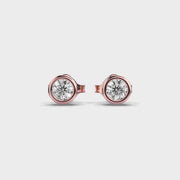 Shimmering Solitaire Diamond Stud Earrings