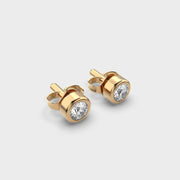 Shimmering Solitaire Diamond Stud Earrings