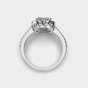 Queen Heart Shaped Diamond Solitaire Halo Ring