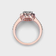 Queen Heart Shaped Diamond Solitaire Halo Ring