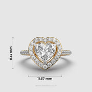Queen Heart Shaped Diamond Solitaire Halo Ring