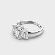 Triad Emerald Diamond Solitaire Ring