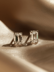 Seraphic 0.5ct Emerald Solitaire Lab Diamond Earrings