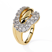 Crescent Spark Heart Ring