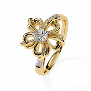 Blooming Petal Solitaire Ring