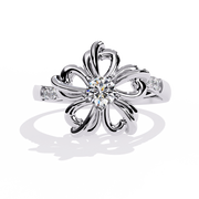 Blooming Petal Solitaire Ring