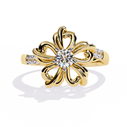 Blooming Petal Solitaire Ring