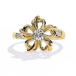 Blooming Petal Solitaire Ring