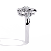 Blooming Petal Solitaire Ring