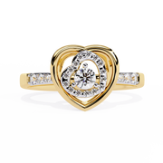 Layered Heart Orbit Ring