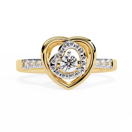 Layered Heart Orbit Ring