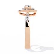 Layered Heart Orbit Ring