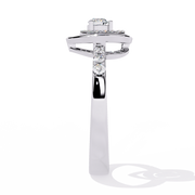 Layered Heart Orbit Ring