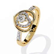 Layered Heart Orbit Ring