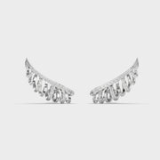 Side Swirl Diamond Stud Earcuffs