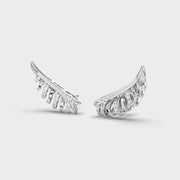Side Swirl Diamond Stud Earcuffs