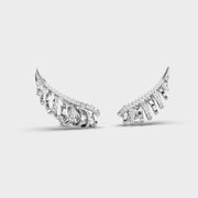 Side Swirl Diamond Stud Earcuffs