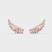 Side Swirl Diamond Stud Earcuffs