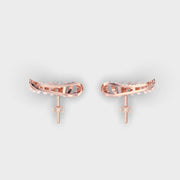 Side Swirl Diamond Stud Earcuffs