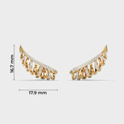Side Swirl Diamond Stud Earcuffs