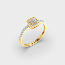 Diamond Studded Square Ring