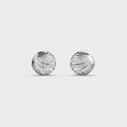 Shell Three Lined Diamond Studs