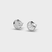 Shell Three Lined Diamond Studs