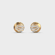 Shell Three Lined Diamond Studs