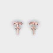 Shell Three Lined Diamond Studs