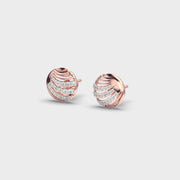 Shell Three Lined Diamond Studs