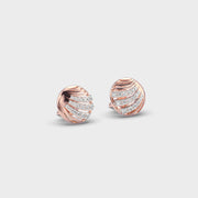 Shell Three Lined Diamond Studs
