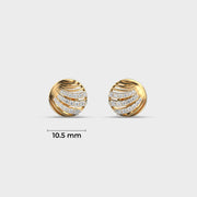 Shell Three Lined Diamond Studs