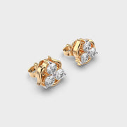 Tri Floral Bloom Diamond Earrings