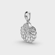 Feathered Gold Diamond Pendant