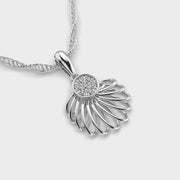 Feathered Gold Diamond Pendant