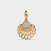 Feathered Gold Diamond Pendant