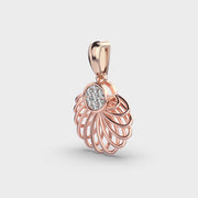 Feathered Gold Diamond Pendant