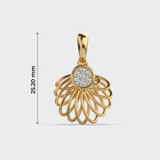 Feathered Gold Diamond Pendant