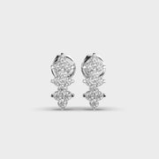 Modern Linear Pattern Diamond Earrings