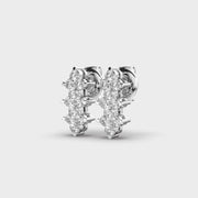 Modern Linear Pattern Diamond Earrings