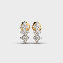 Modern Linear Pattern Diamond Earrings