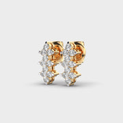 Modern Linear Pattern Diamond Earrings