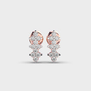 Modern Linear Pattern Diamond Earrings